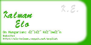 kalman elo business card